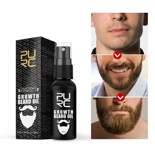 Men Beard Growth Oil Accelerate Facial Hair Thicker Grow Beard زيت نمو اللحية