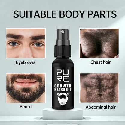 Men Beard Growth Oil Accelerate Facial Hair Thicker Grow Beard زيت نمو اللحية