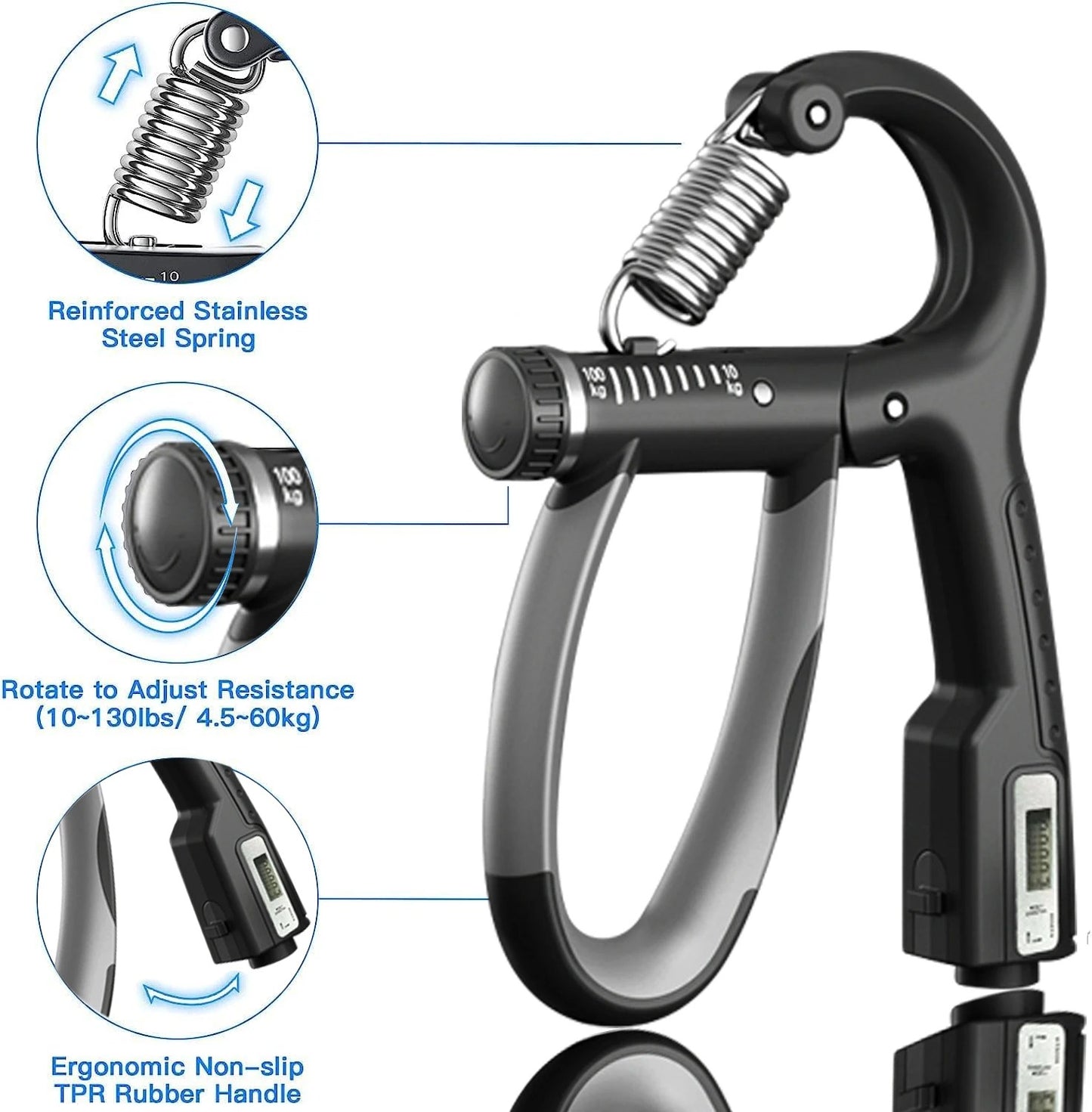 Adjustable Grip Strength Device For Fitness For Muscle Exercise