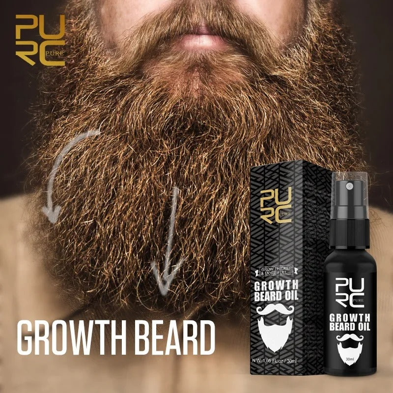 Men Beard Growth Oil Accelerate Facial Hair Thicker Grow Beard زيت نمو اللحية