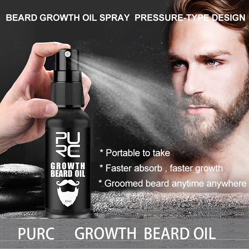 Men Beard Growth Oil Accelerate Facial Hair Thicker Grow Beard زيت نمو اللحية